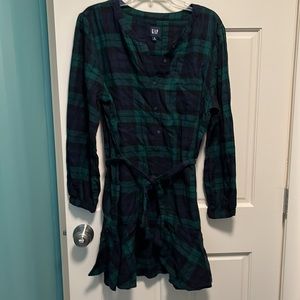 slim fit dress slacks Blue Green Plaid Dress - Gap